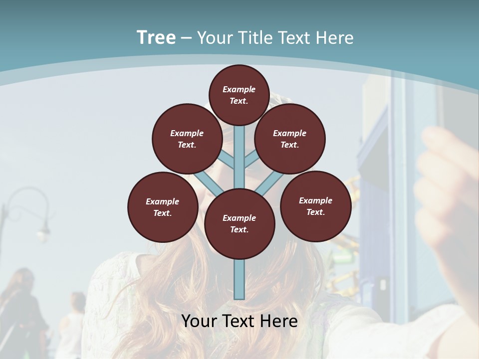 A Woman Taking A Picture With Her Cell Phone PowerPoint Template