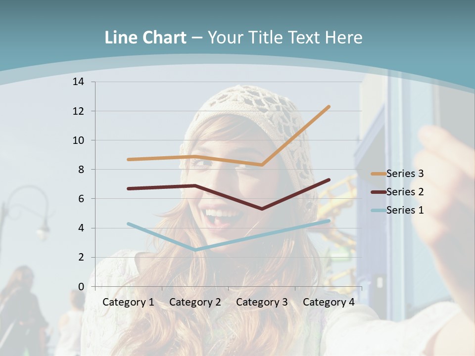 A Woman Taking A Picture With Her Cell Phone PowerPoint Template