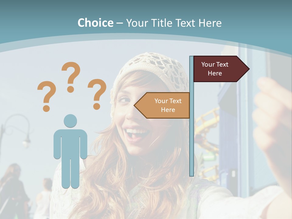 A Woman Taking A Picture With Her Cell Phone PowerPoint Template
