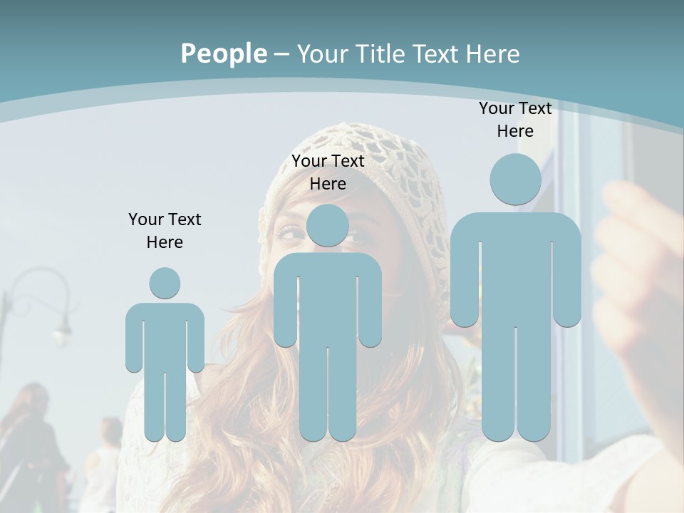 A Woman Taking A Picture With Her Cell Phone PowerPoint Template