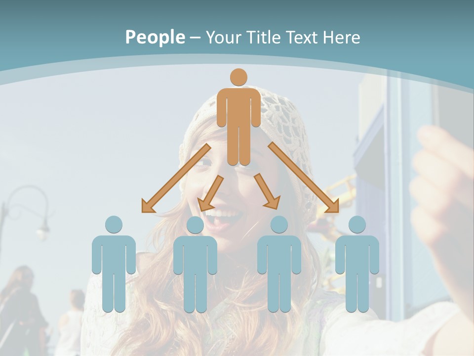 A Woman Taking A Picture With Her Cell Phone PowerPoint Template