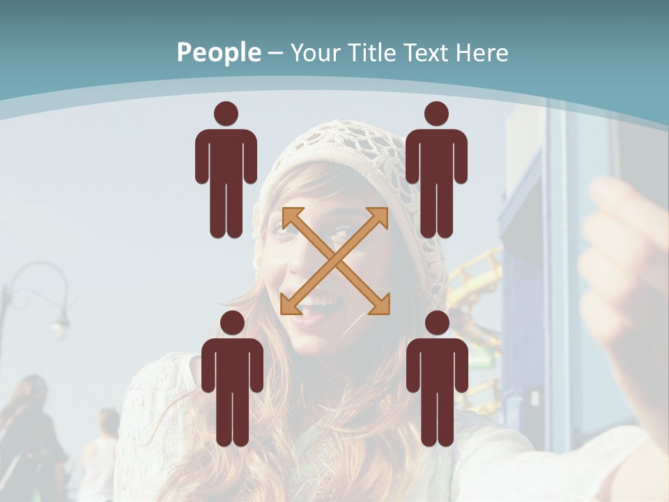 A Woman Taking A Picture With Her Cell Phone PowerPoint Template