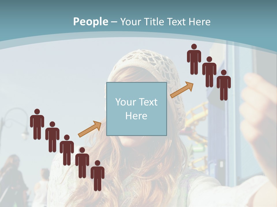 A Woman Taking A Picture With Her Cell Phone PowerPoint Template