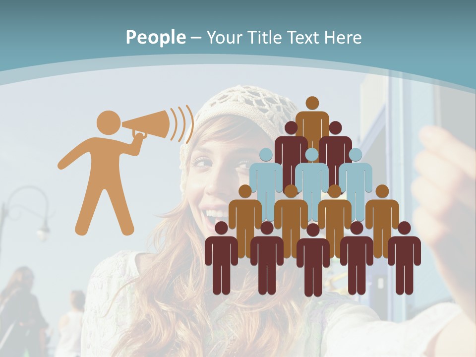 A Woman Taking A Picture With Her Cell Phone PowerPoint Template