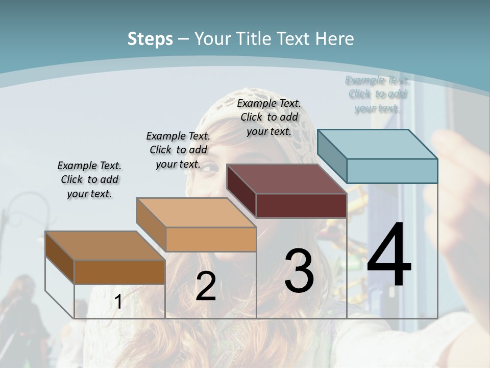 A Woman Taking A Picture With Her Cell Phone PowerPoint Template