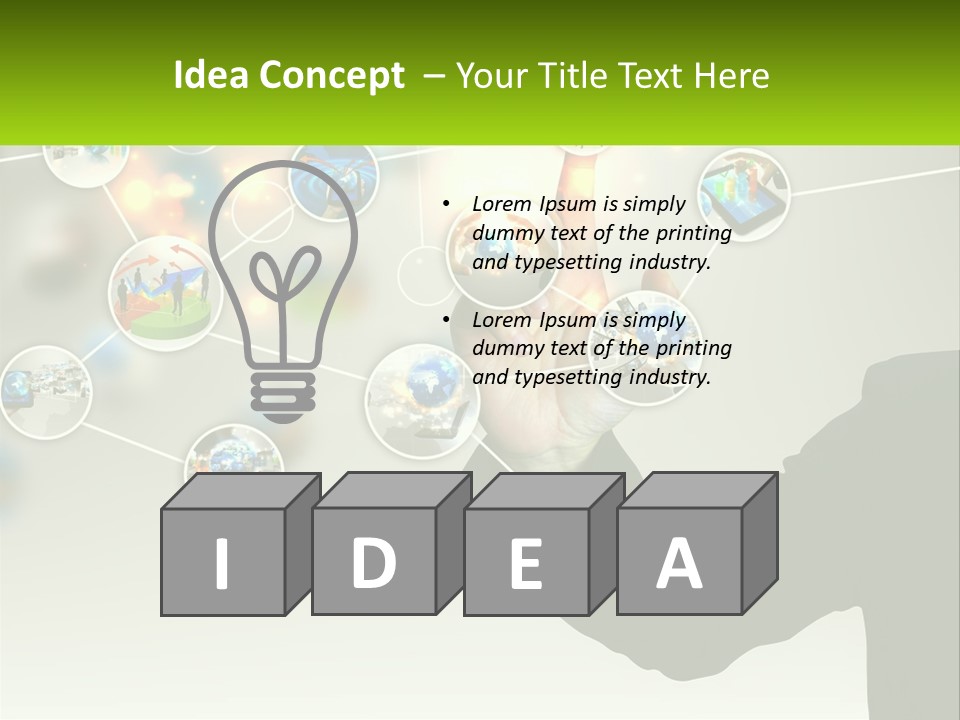 A Person Touching A Button On A Touch Screen PowerPoint Template