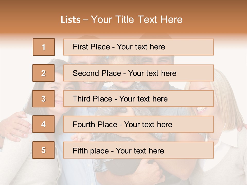 A Group Of People Holding A Child In Front Of A White Background PowerPoint Template