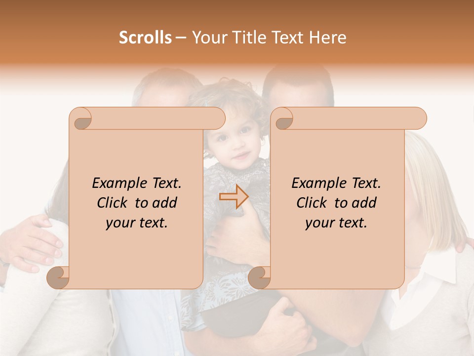 A Group Of People Holding A Child In Front Of A White Background PowerPoint Template