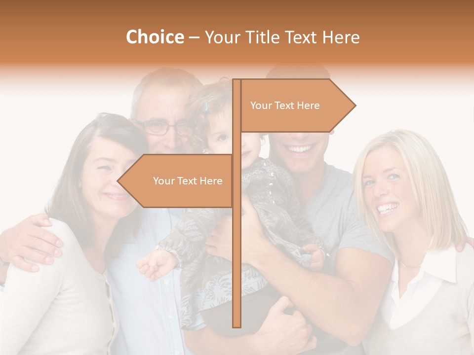 A Group Of People Holding A Child In Front Of A White Background PowerPoint Template