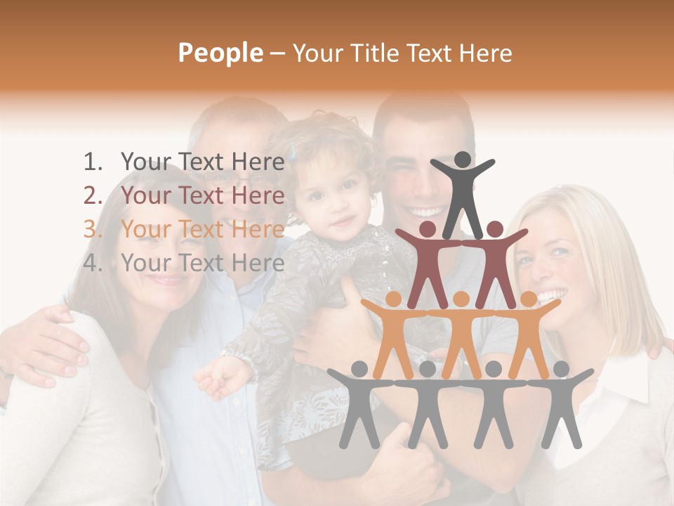 A Group Of People Holding A Child In Front Of A White Background PowerPoint Template