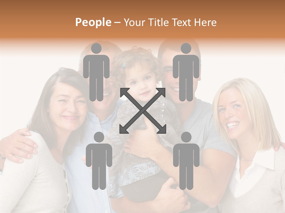A Group Of People Holding A Child In Front Of A White Background PowerPoint Template