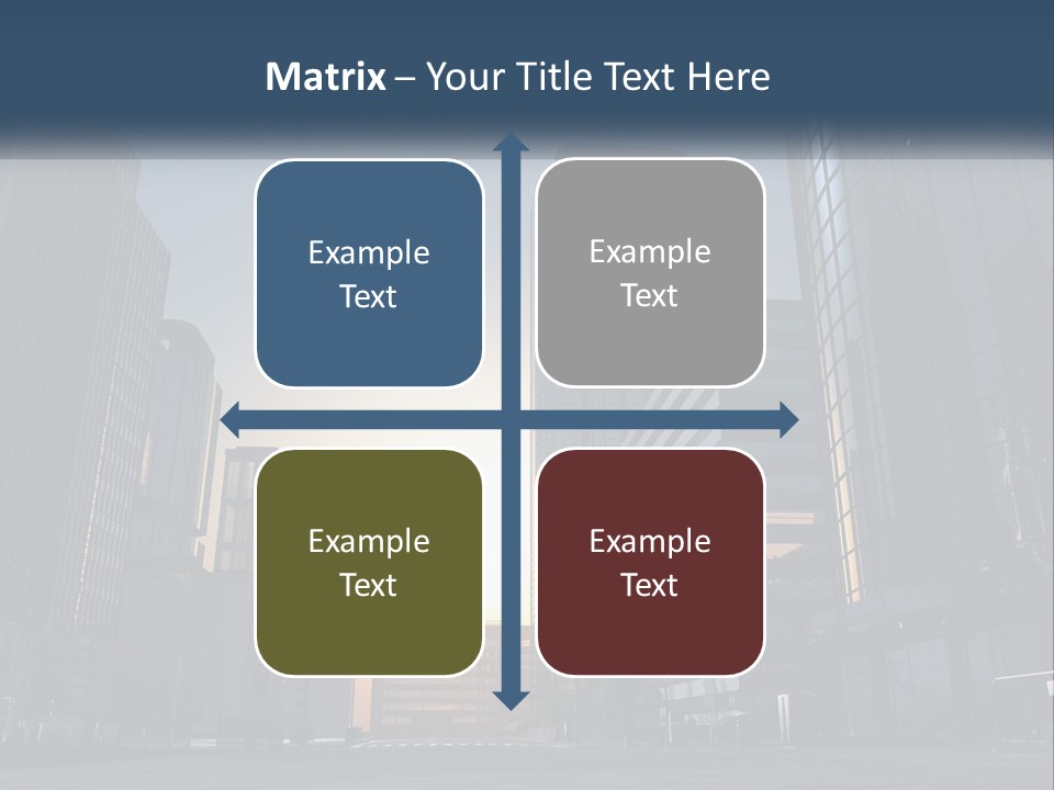 A Group Of Skyscrapers With The Sun Setting In The Background PowerPoint Template