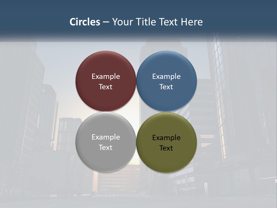 A Group Of Skyscrapers With The Sun Setting In The Background PowerPoint Template