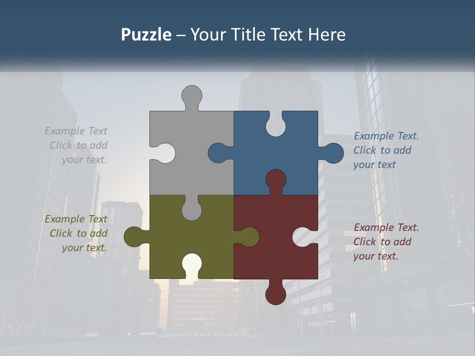 A Group Of Skyscrapers With The Sun Setting In The Background PowerPoint Template