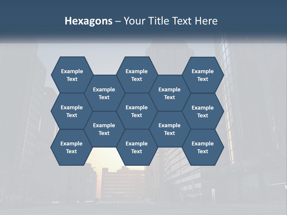 A Group Of Skyscrapers With The Sun Setting In The Background PowerPoint Template