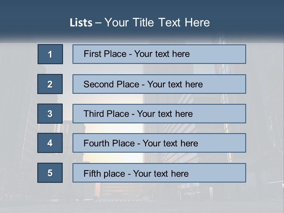 A Group Of Skyscrapers With The Sun Setting In The Background PowerPoint Template