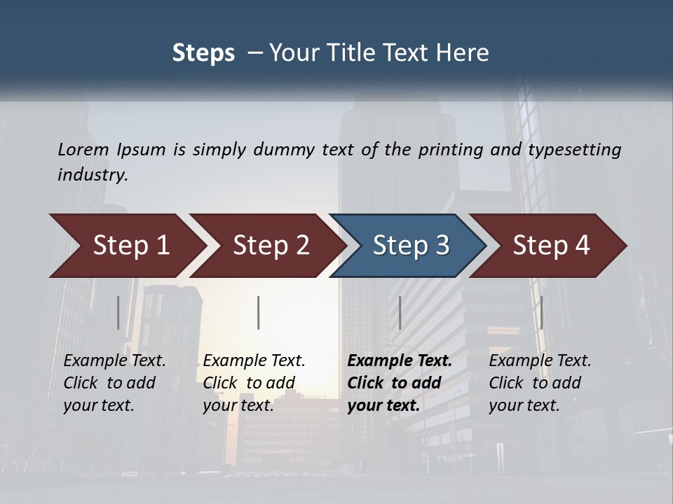 A Group Of Skyscrapers With The Sun Setting In The Background PowerPoint Template