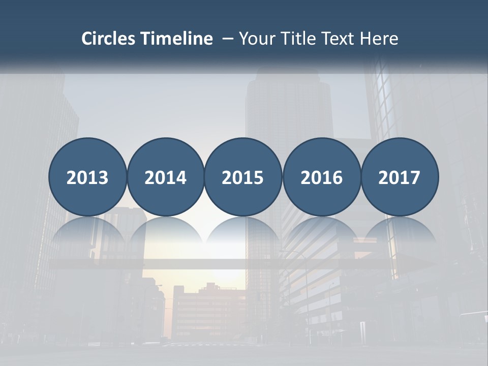 A Group Of Skyscrapers With The Sun Setting In The Background PowerPoint Template