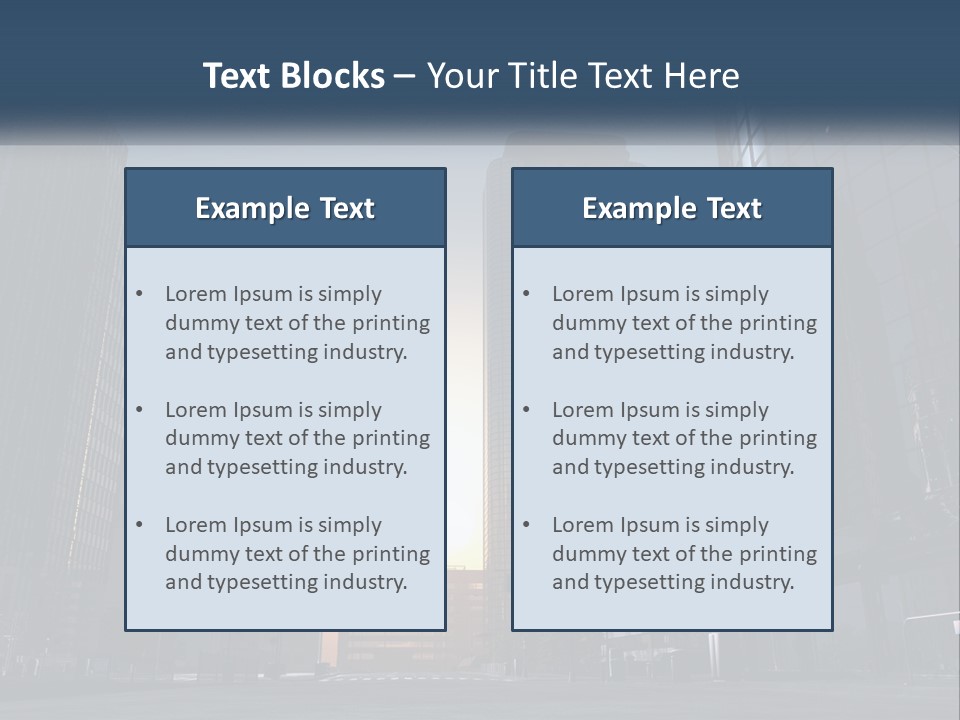 A Group Of Skyscrapers With The Sun Setting In The Background PowerPoint Template