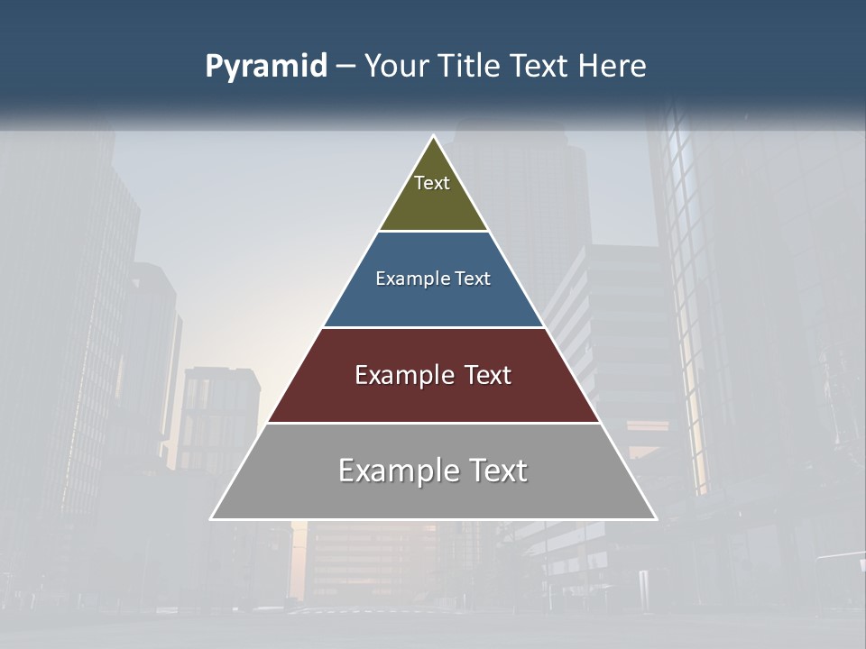 A Group Of Skyscrapers With The Sun Setting In The Background PowerPoint Template