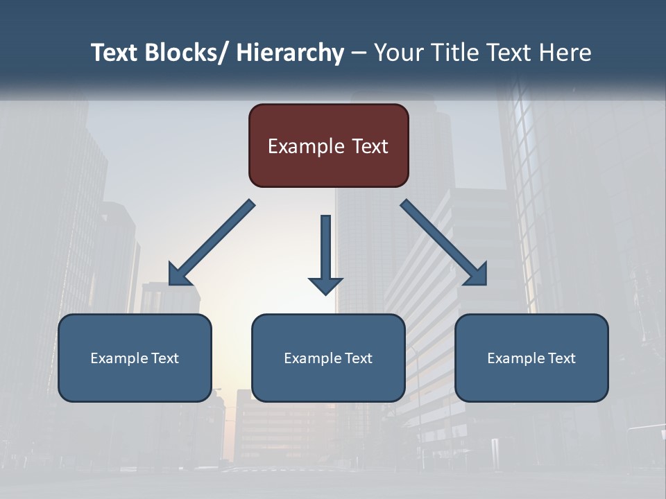 A Group Of Skyscrapers With The Sun Setting In The Background PowerPoint Template