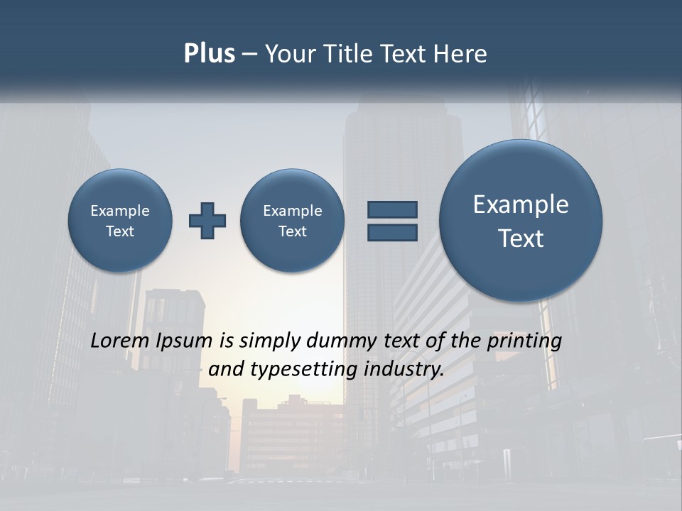A Group Of Skyscrapers With The Sun Setting In The Background PowerPoint Template