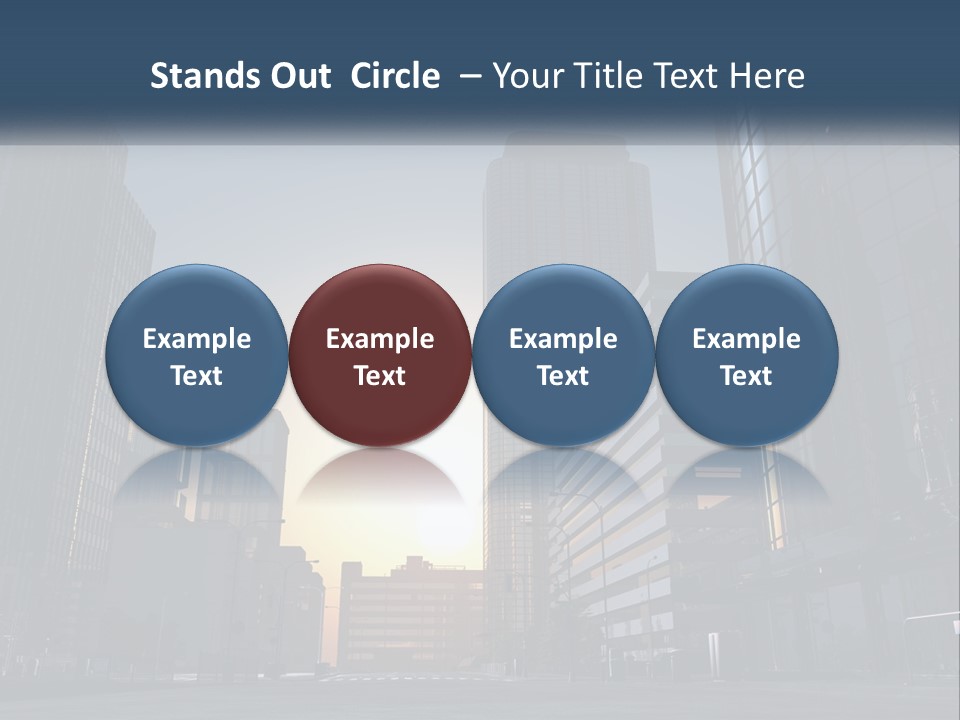 A Group Of Skyscrapers With The Sun Setting In The Background PowerPoint Template
