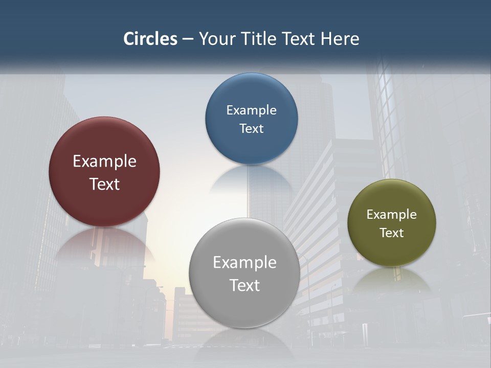 A Group Of Skyscrapers With The Sun Setting In The Background PowerPoint Template