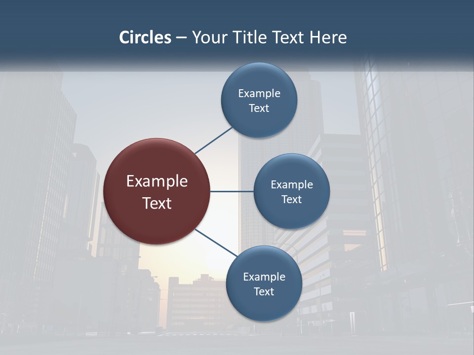 A Group Of Skyscrapers With The Sun Setting In The Background PowerPoint Template