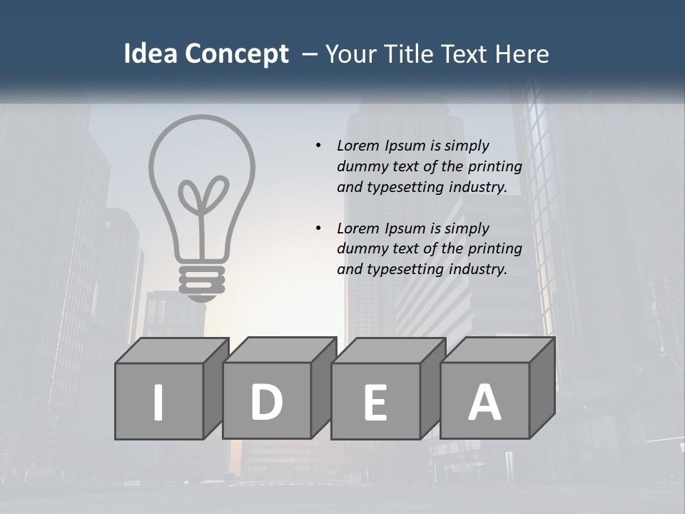 A Group Of Skyscrapers With The Sun Setting In The Background PowerPoint Template