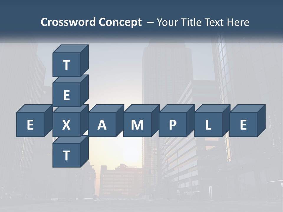 A Group Of Skyscrapers With The Sun Setting In The Background PowerPoint Template