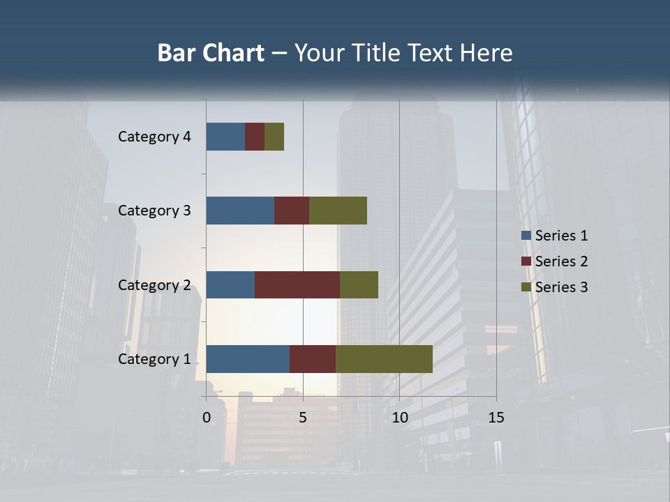 A Group Of Skyscrapers With The Sun Setting In The Background PowerPoint Template