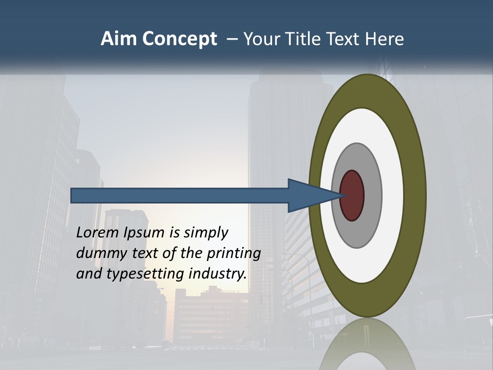 A Group Of Skyscrapers With The Sun Setting In The Background PowerPoint Template