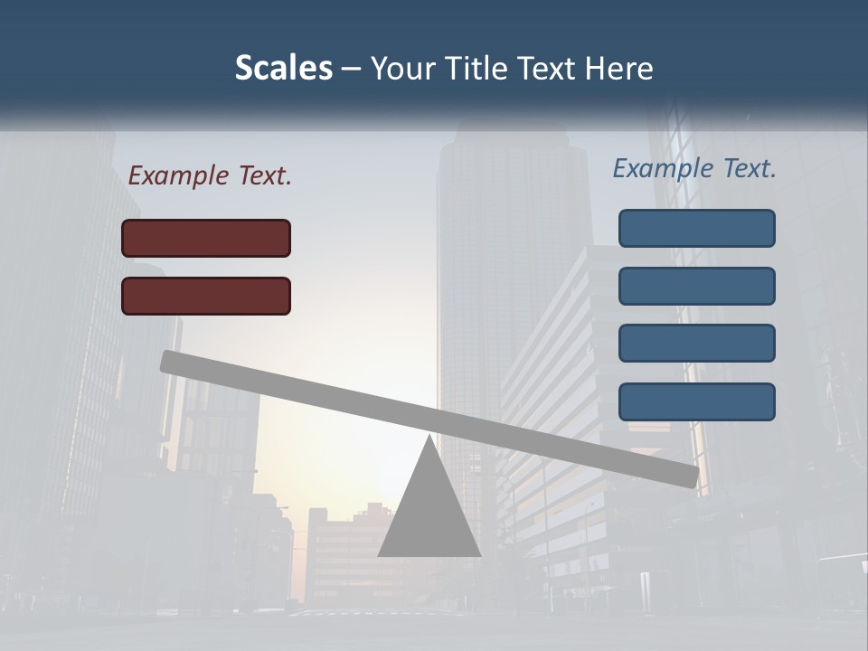 A Group Of Skyscrapers With The Sun Setting In The Background PowerPoint Template