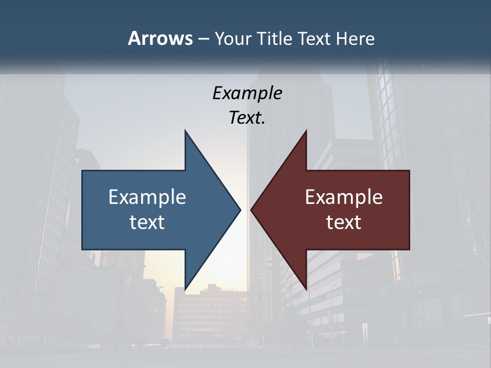 A Group Of Skyscrapers With The Sun Setting In The Background PowerPoint Template