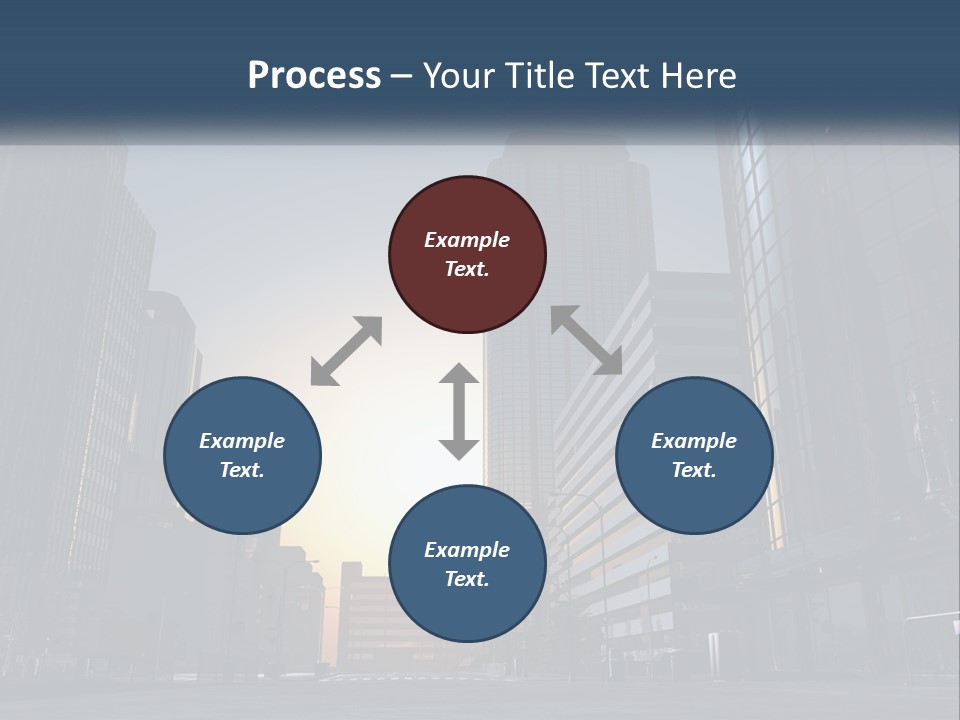 A Group Of Skyscrapers With The Sun Setting In The Background PowerPoint Template