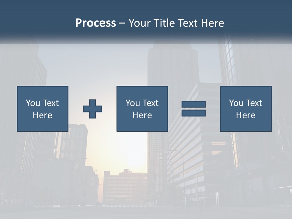 A Group Of Skyscrapers With The Sun Setting In The Background PowerPoint Template