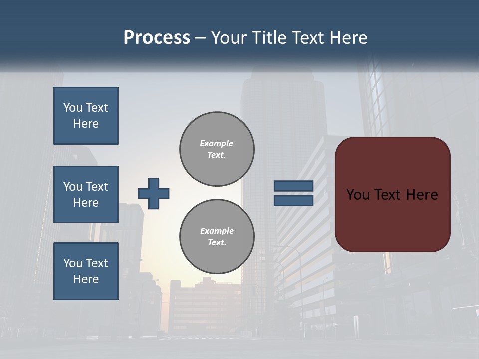 A Group Of Skyscrapers With The Sun Setting In The Background PowerPoint Template