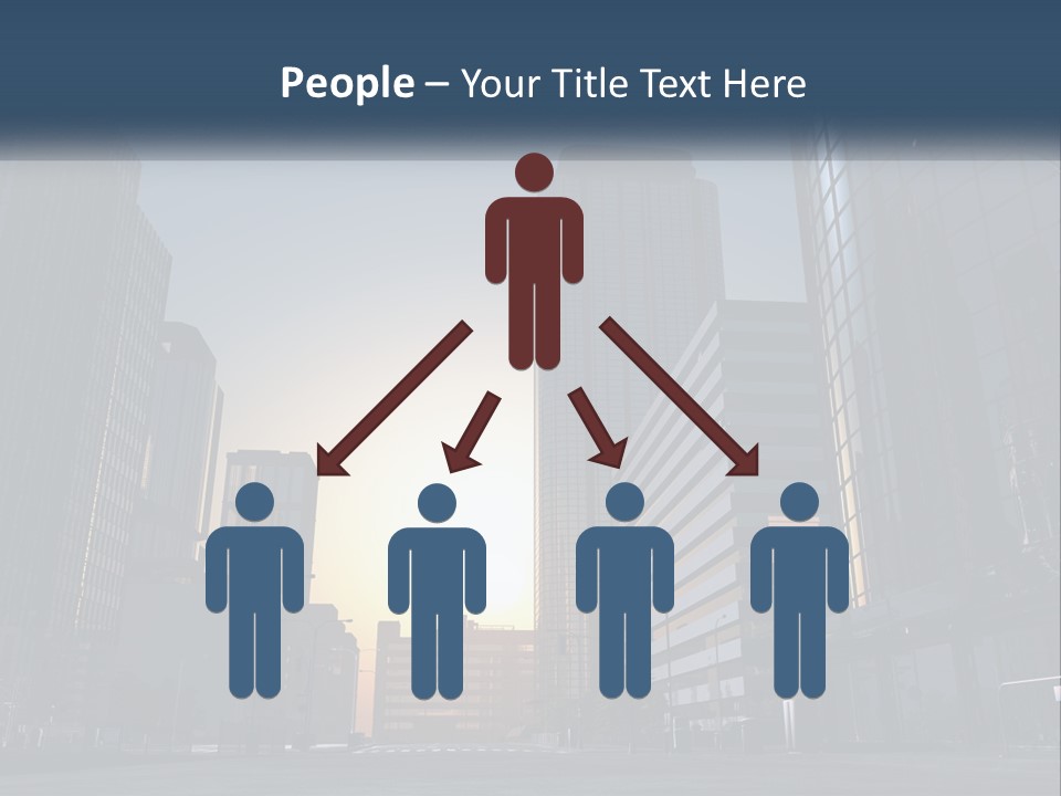 A Group Of Skyscrapers With The Sun Setting In The Background PowerPoint Template