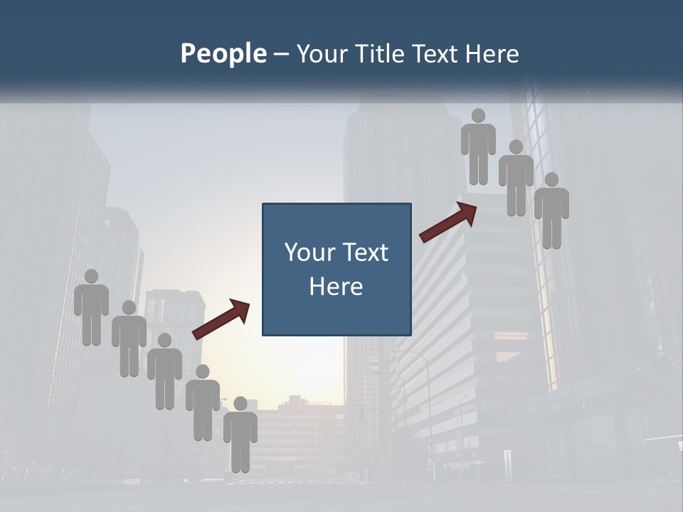 A Group Of Skyscrapers With The Sun Setting In The Background PowerPoint Template