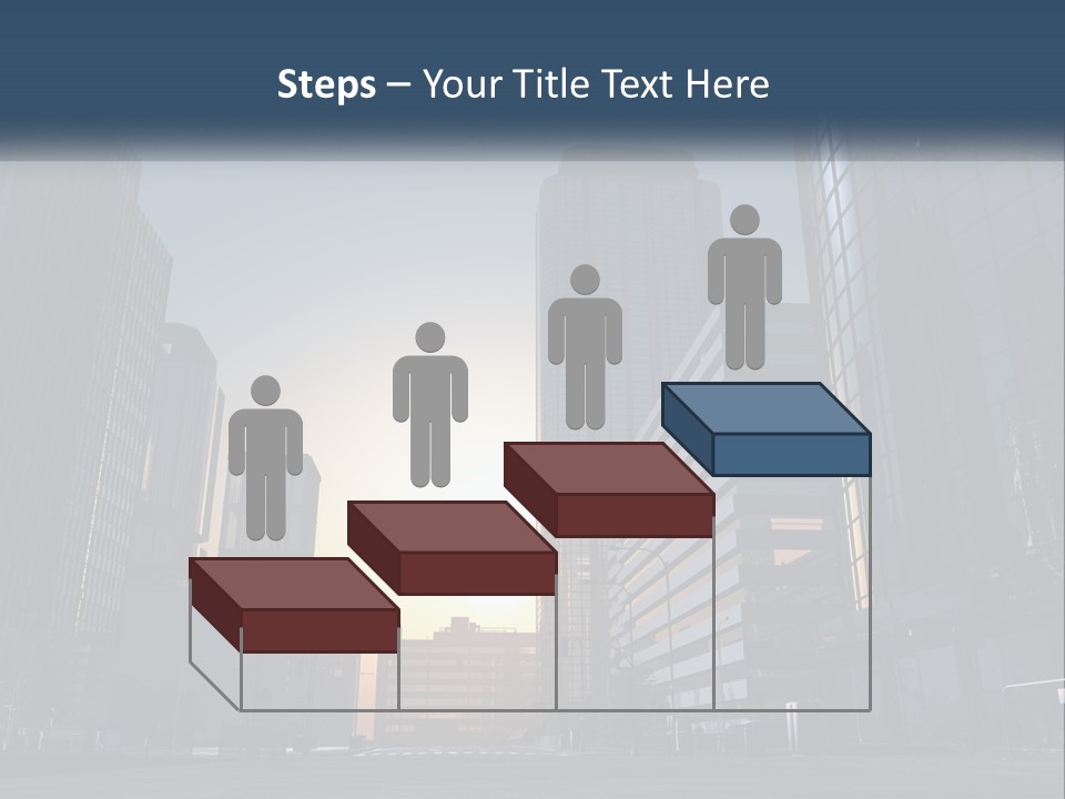 A Group Of Skyscrapers With The Sun Setting In The Background PowerPoint Template