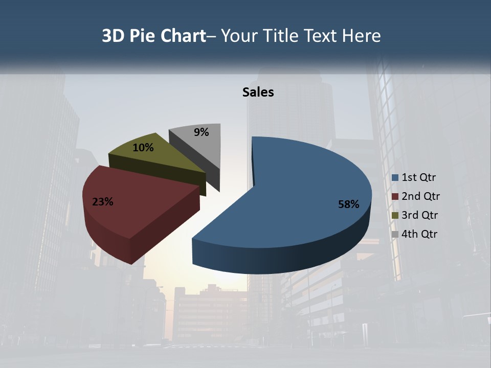 A Group Of Skyscrapers With The Sun Setting In The Background PowerPoint Template