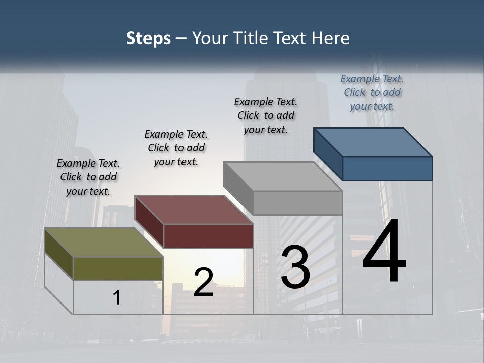 A Group Of Skyscrapers With The Sun Setting In The Background PowerPoint Template