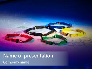 A Group Of Lanyards Sitting On Top Of A Table PowerPoint Template