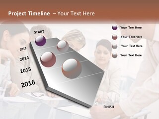 A Group Of Business People Looking At Something On A Table PowerPoint Template