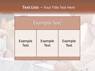A Group Of Business People Looking At Something On A Table PowerPoint Template