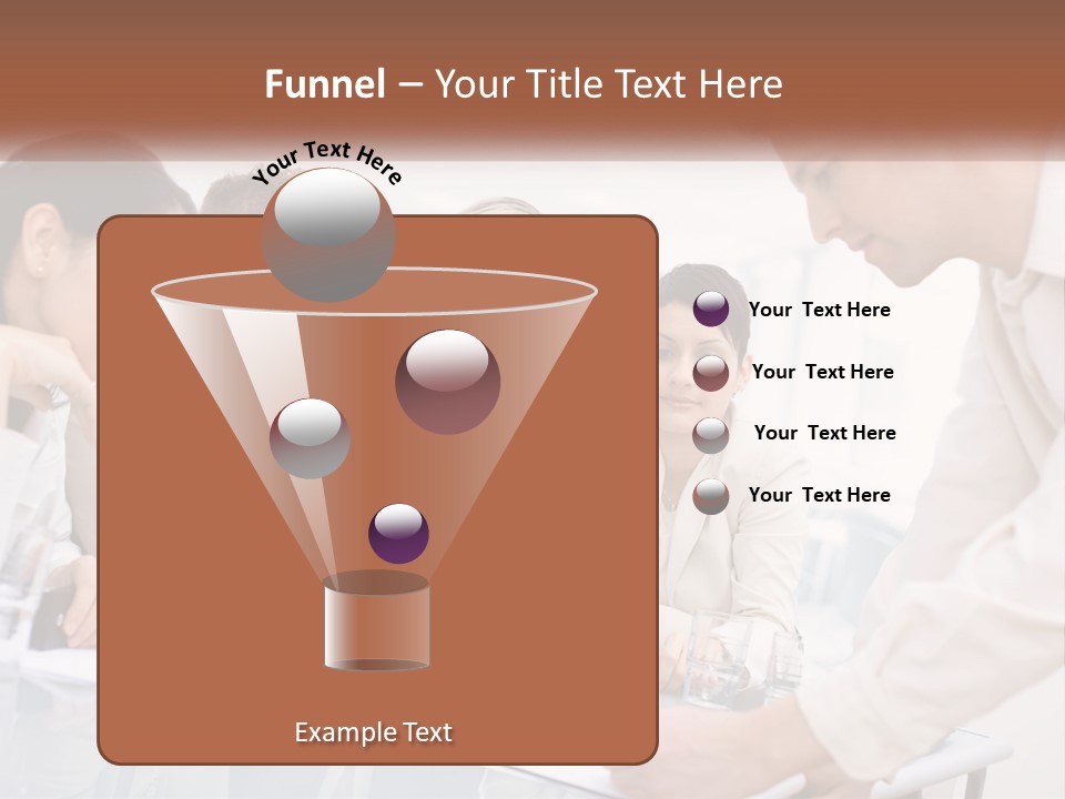 A Group Of Business People Looking At Something On A Table PowerPoint Template