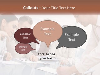 A Group Of Business People Looking At Something On A Table PowerPoint Template