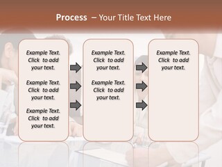 A Group Of Business People Looking At Something On A Table PowerPoint Template