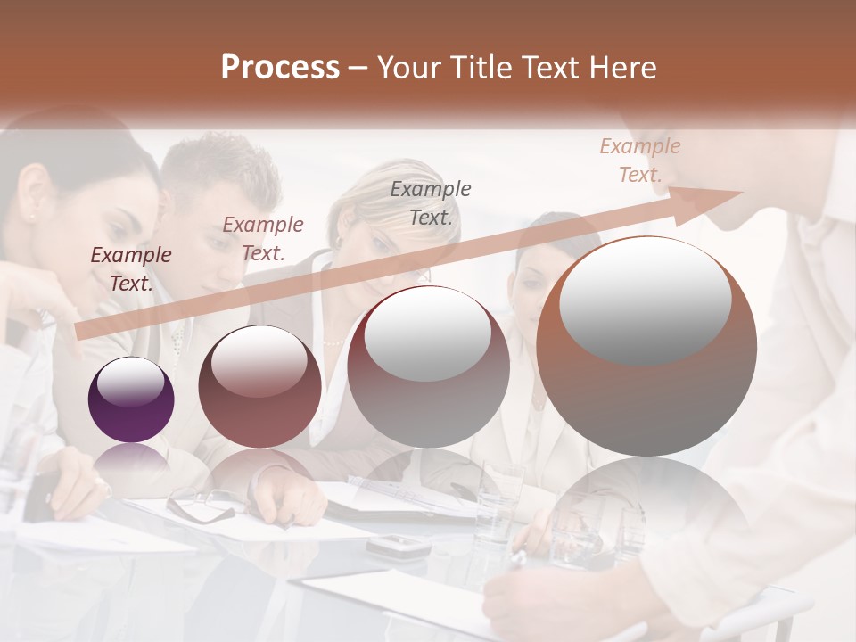 A Group Of Business People Looking At Something On A Table PowerPoint Template